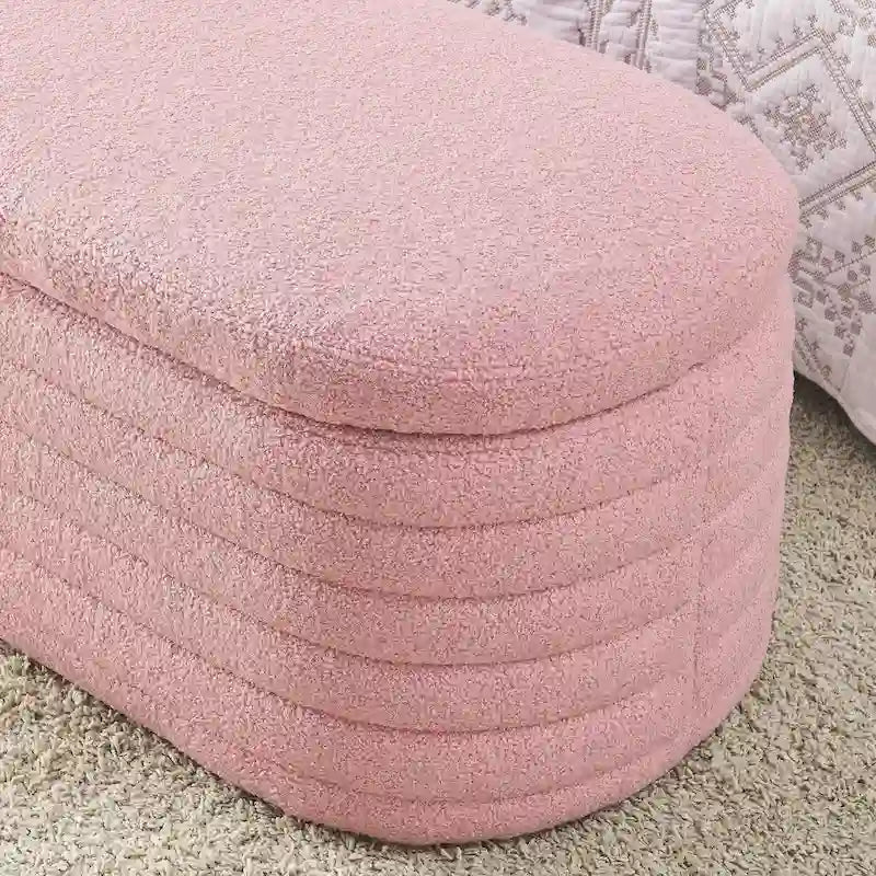 Banc de rangement capitonné avec couvercle à charnière de sécurité