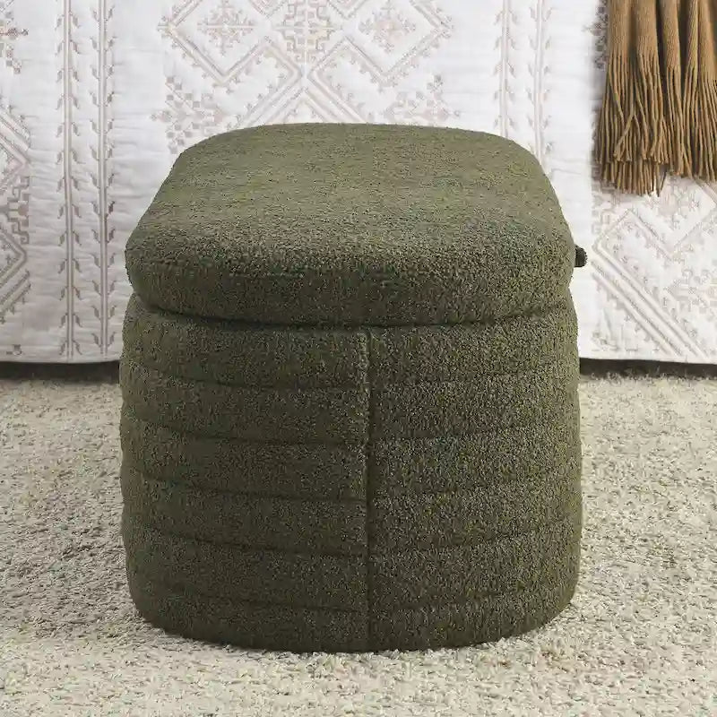 Banc de rangement capitonné avec couvercle à charnière de sécurité