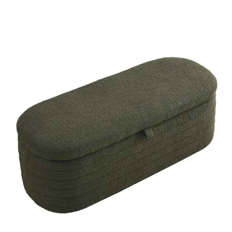 Banc de rangement capitonné avec couvercle à charnière de sécurité