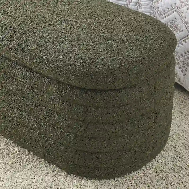 Banc de rangement capitonné avec couvercle à charnière de sécurité