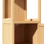 Meuble de rangement haut et étroit avec porte persienne et 3 étagères
