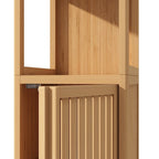 Meuble de rangement haut et étroit avec porte persienne et 3 étagères