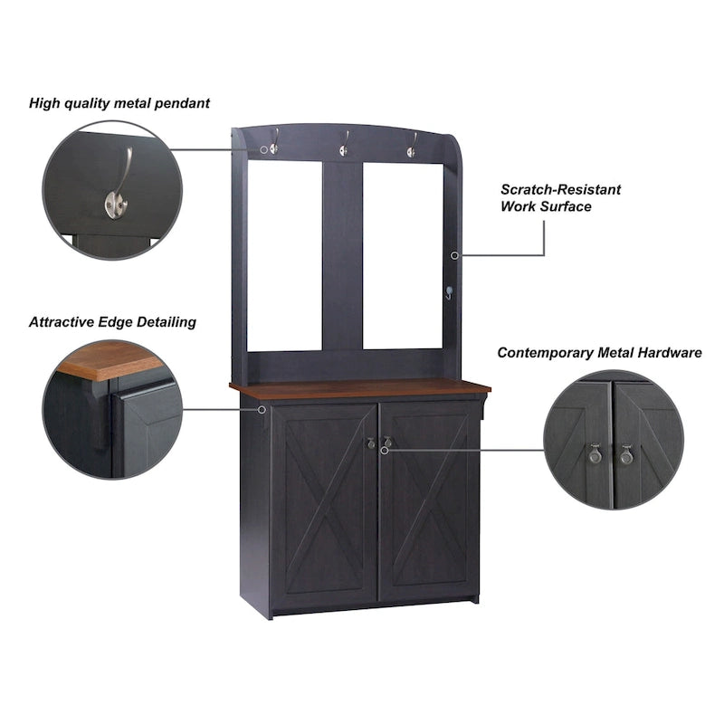 Meuble d'entrée avec banc et rangement à chaussures