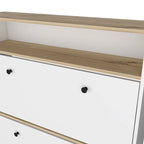 Meuble à chaussures avec étagère ouverte et deux placards extensibles