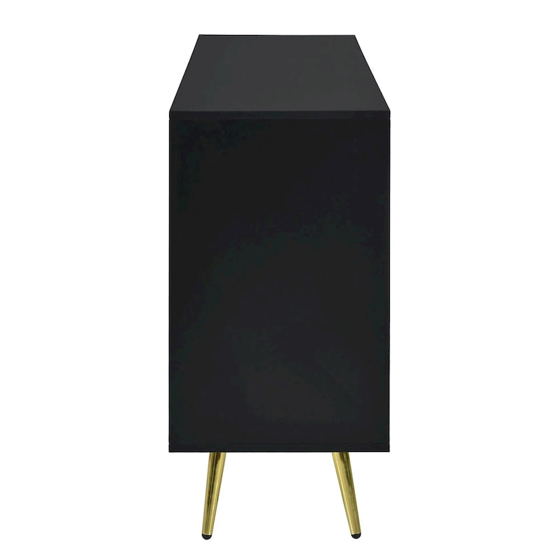 Bahut de rangement 4 portes avec pieds en métal