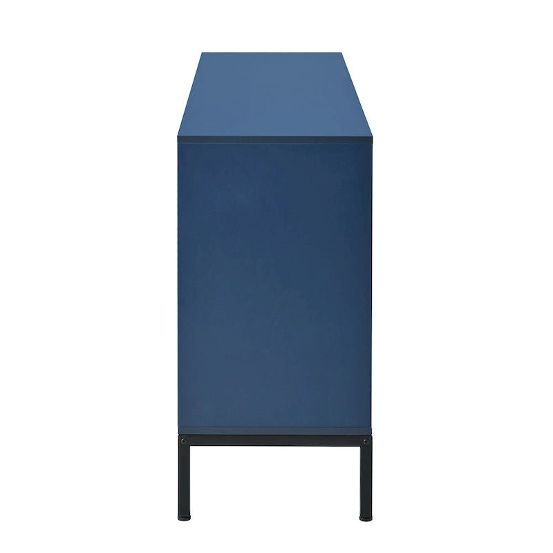 Bahut de rangement 4 portes avec pieds en métal