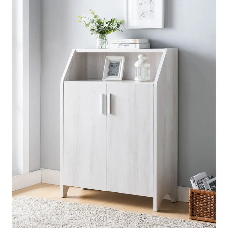 Meuble à chaussures à deux portes avec 4 étagères intérieures
