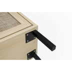 Meuble à chaussures 3 portes en rotin synthétique avec 2 niveaux de rangement