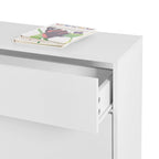 Meuble de rangement pour chaussures autoportant avec 2 tiroirs basculants et pieds en métal