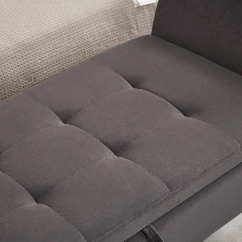 Banc de rangement en velours avec couvercle à charnière