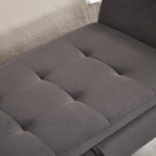 Banc de rangement en velours avec couvercle à charnière