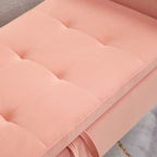 Banc de rangement en velours avec couvercle à charnière