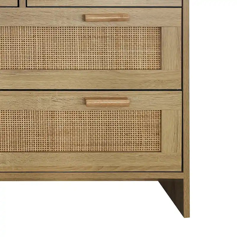 Commode à façade en rotin et 4 tiroirs