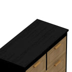 Commode à façade en rotin et 4 tiroirs