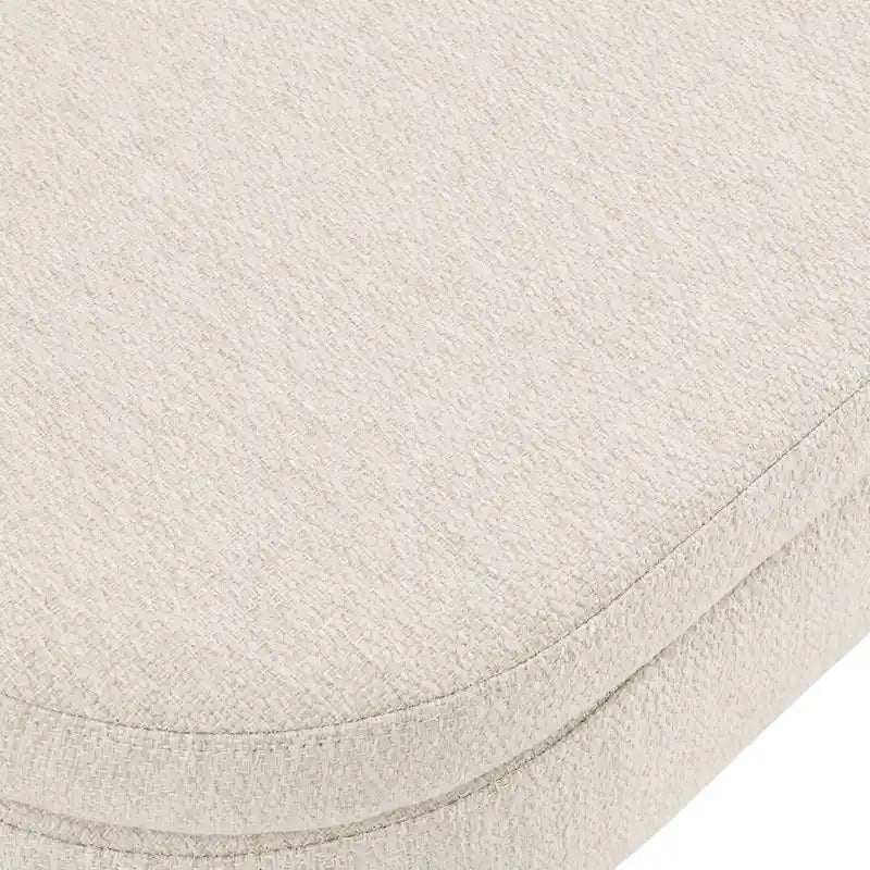 Banc de rangement capitonné ovale 43 pouces - Lin beige