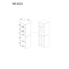 Meuble de Rangement de Cuisine Autoportant avec Portes en Verre et MDF – Blanc et Wengé