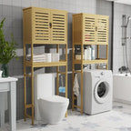Étagère de rangement 4 niveaux au-dessus des toilettes avec armoire