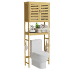 Étagère de rangement 4 niveaux au-dessus des toilettes avec armoire
