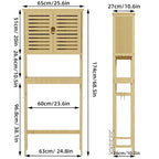 Étagère de rangement 4 niveaux au-dessus des toilettes avec armoire