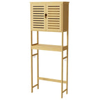 Étagère de rangement au-dessus des toilettes avec étagères et portes d'armoire