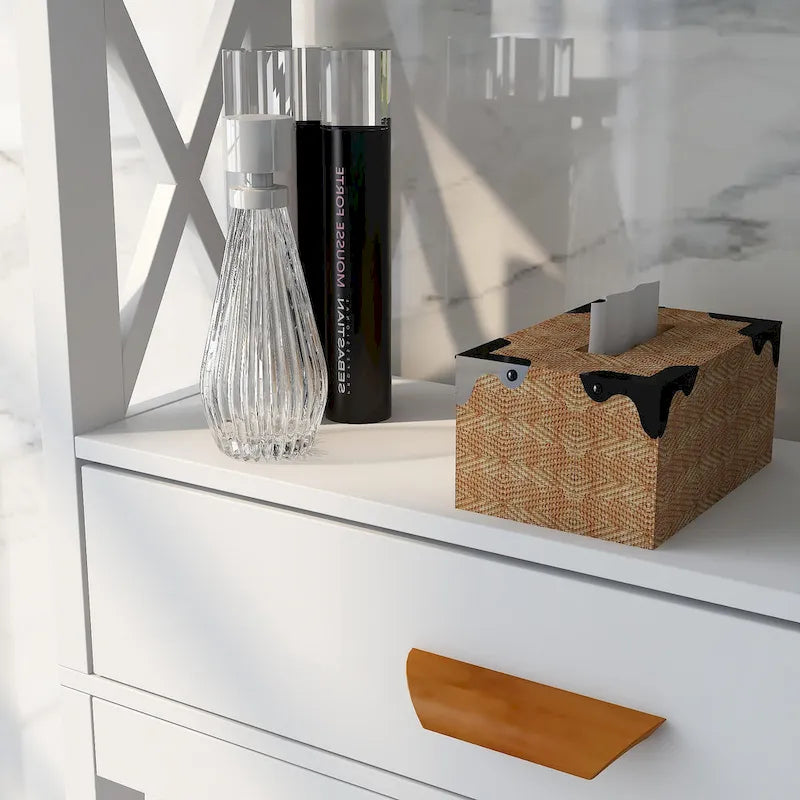 Meuble de rangement WC avec tiroir et 2 étagères ouvertes