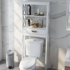 Meuble de rangement WC avec tiroir et 2 étagères ouvertes