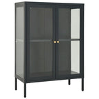 Buffet en acier et verre avec étagère réglable – Anthracite, 75 x 35 x 105 cm