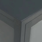 Buffet en acier et verre avec étagère réglable – Anthracite, 75 x 35 x 105 cm
