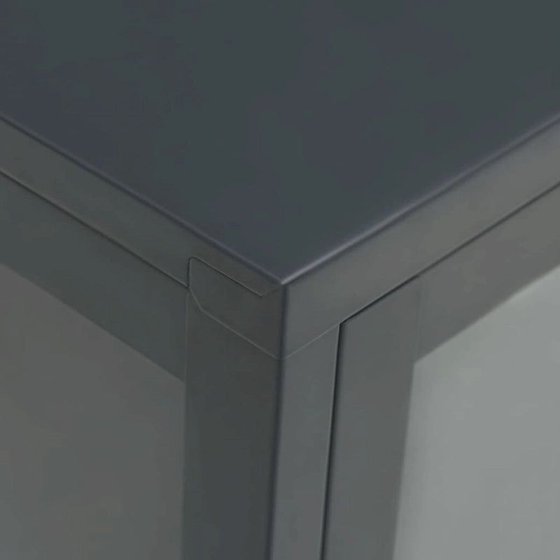 Buffet en acier et verre avec étagère réglable – Anthracite, 75 x 35 x 105 cm