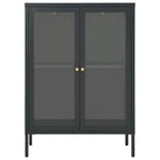 Buffet en acier et verre avec étagère réglable – Anthracite, 75 x 35 x 105 cm