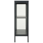 Buffet en acier et verre avec étagère réglable – Anthracite, 75 x 35 x 105 cm