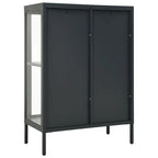 Buffet en acier et verre avec étagère réglable – Anthracite, 75 x 35 x 105 cm