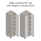 Armoire utilitaire 24 x 90 – quatre portes (24 x 90 x 23 3/8 po)