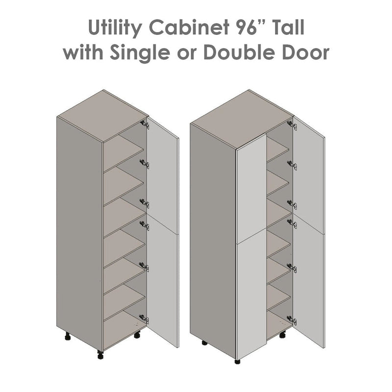 Armoire utilitaire à double porte 18 x 96 — 18 x 96 x 23 3/8 po.