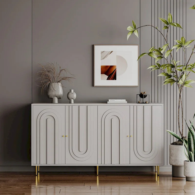 Buffet 4 portes avec étagères réglables