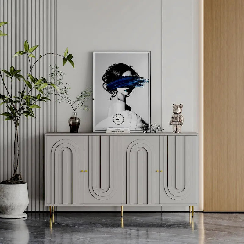 Buffet 4 portes avec étagères réglables