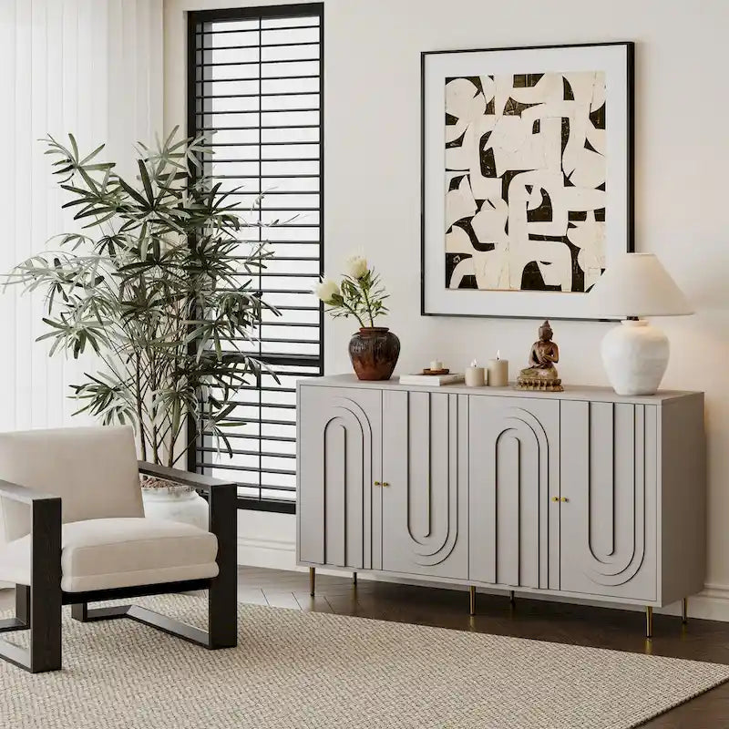 Buffet 4 portes avec étagères réglables