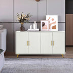 Buffet de rangement 4 portes avec portes à lignes verticales