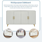 Buffet de rangement 4 portes avec portes à lignes verticales