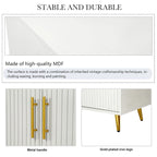 Buffet de rangement 4 portes avec portes à lignes verticales