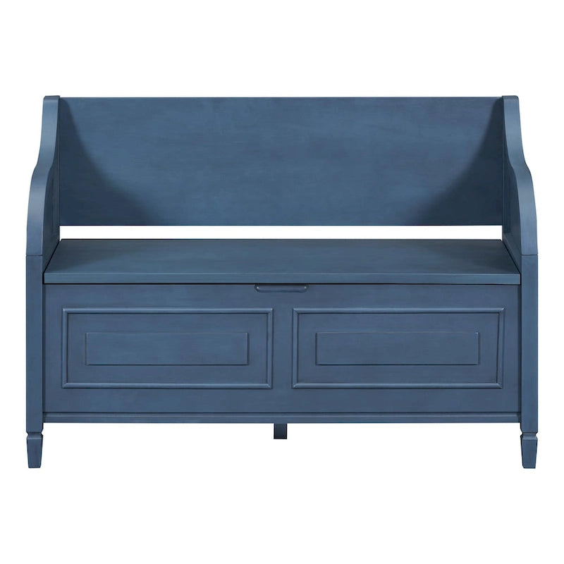 Banc de rangement d'entrée avec compartiment caché et charnière de sécurité
