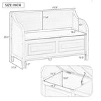 Banc de rangement d'entrée avec compartiment caché et charnière de sécurité