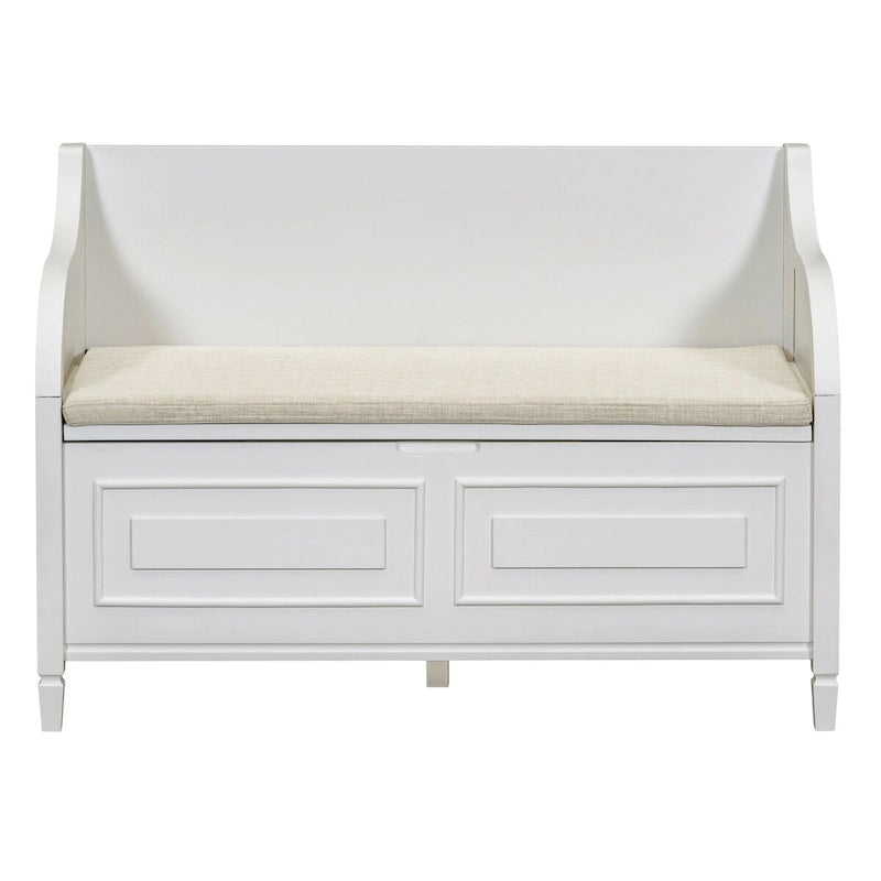 Banc de rangement d'entrée avec compartiment caché et charnière de sécurité