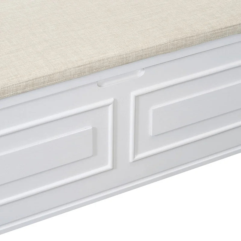 Banc de rangement d'entrée avec compartiment caché et charnière de sécurité