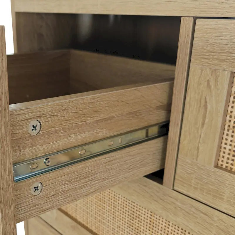 Meuble de rangement en rotin à 4 tiroirs