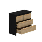 Meuble de rangement en rotin à 4 tiroirs