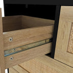 Meuble de rangement en rotin à 4 tiroirs