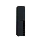 Armoire de rangement haute avec sept compartiments et un espace à deux portes - Noir