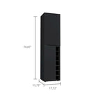 Armoire de rangement haute avec sept compartiments et un espace à deux portes - Noir