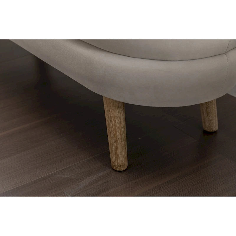 Banc de rangement en velours avec pieds en bois